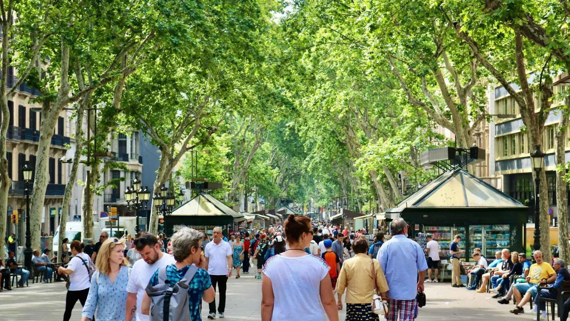 Ikonik Ramblas Barcelona Spanje